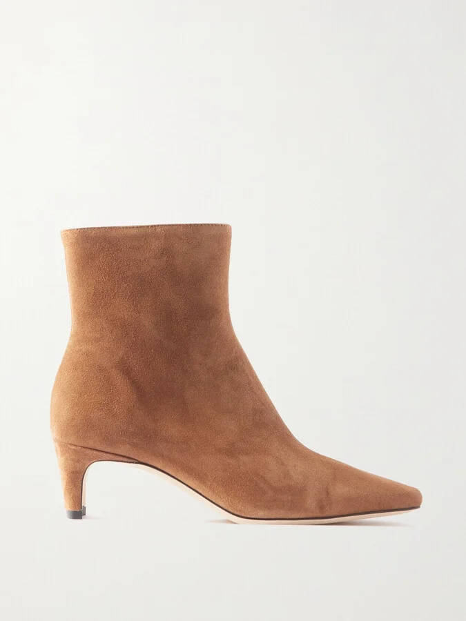STAUD - Wally Suede Ankle Boots - Brown