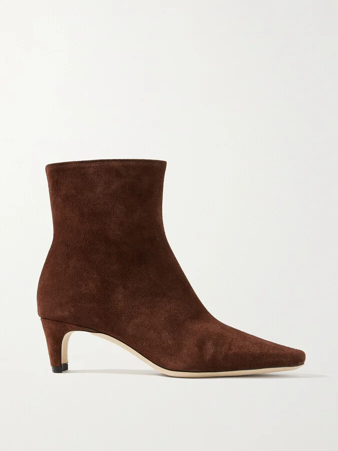 STAUD - Wally Suede Ankle Boots - Brown