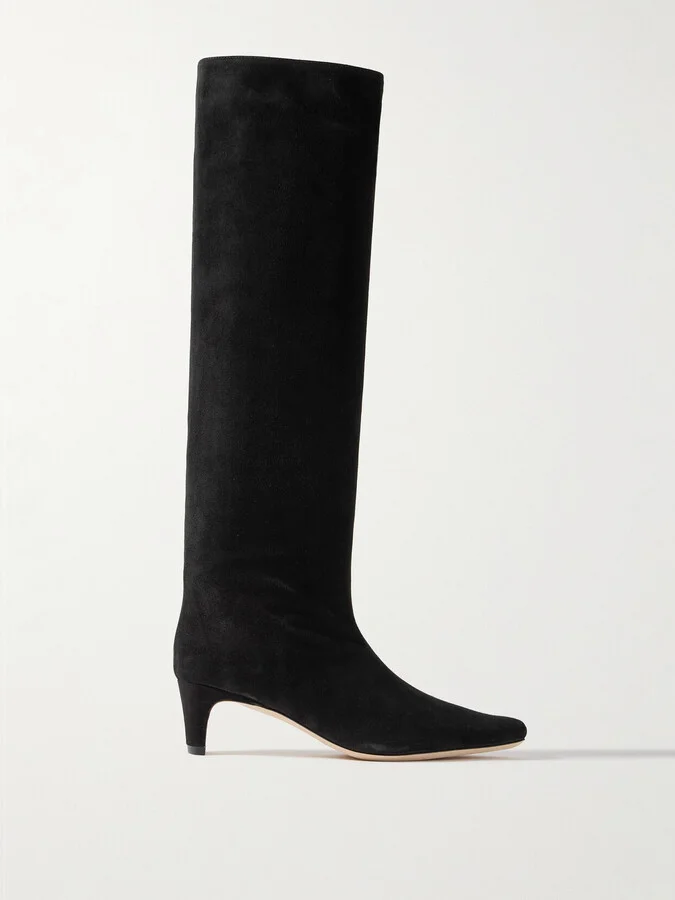 STAUD - Wally Suede Knee Boots - Black