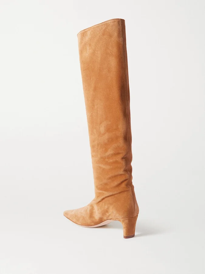 STAUD - Wally Suede Knee Boots - Brown - Image 3