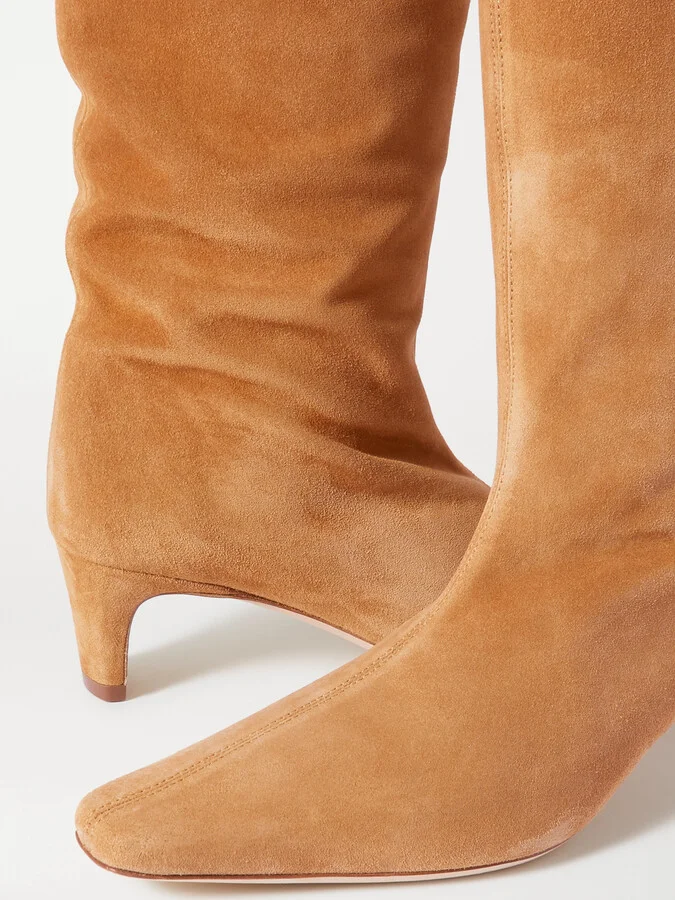 STAUD - Wally Suede Knee Boots - Brown - Image 4