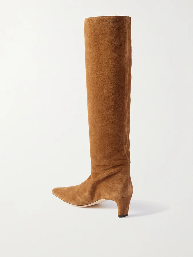 STAUD - Wally Suede Knee Boots - Brown - Image 3