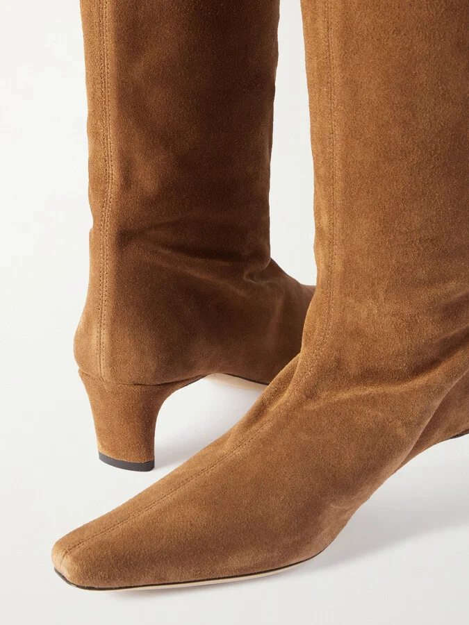 STAUD - Wally Suede Knee Boots - Brown - Image 4