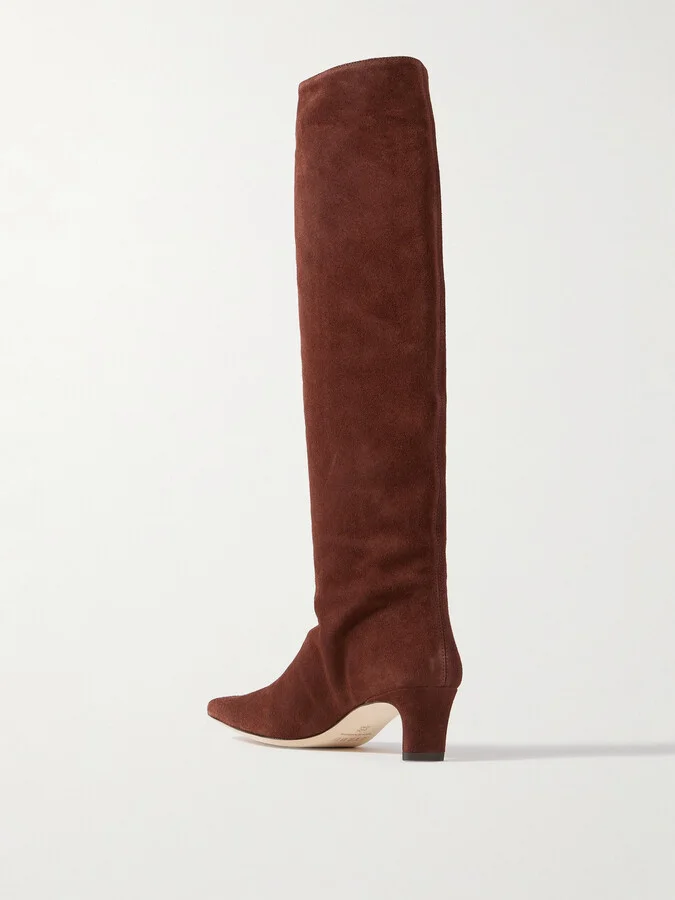 STAUD - Wally Suede Knee Boots - Brown - Image 3
