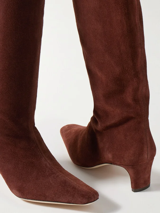 STAUD - Wally Suede Knee Boots - Brown - Image 4