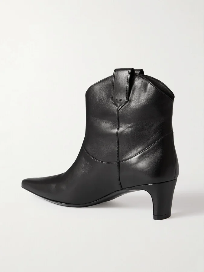 STAUD - Western Wally Leather Ankle Boots - Black - Image 3