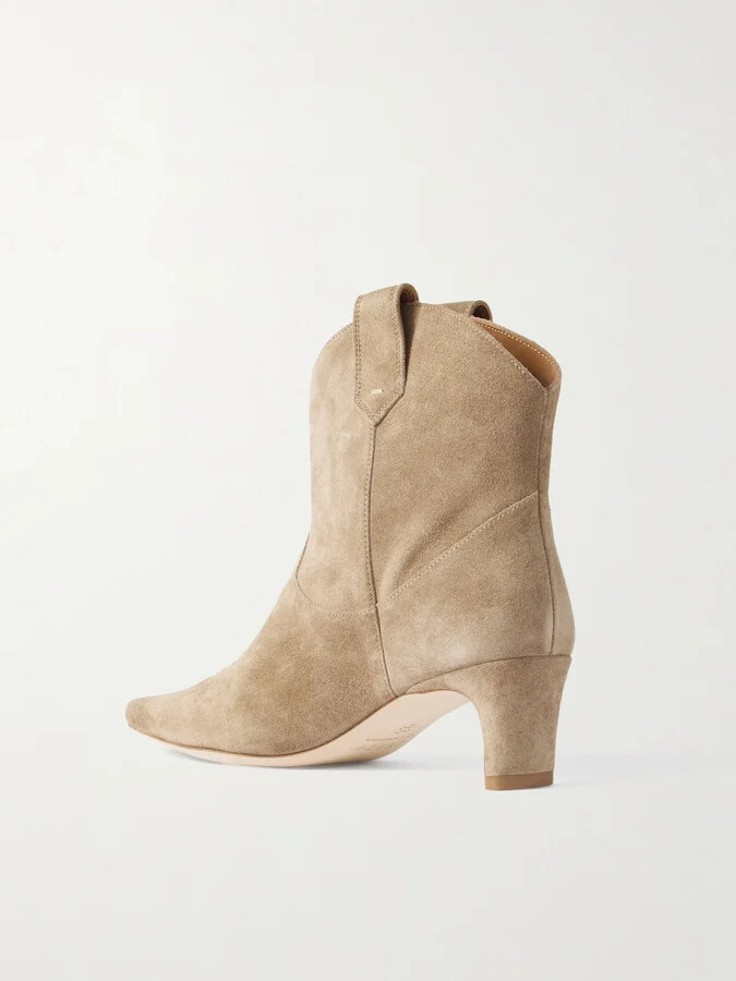 STAUD - Western Wally Suede Ankle Boots - Neutrals - Image 3