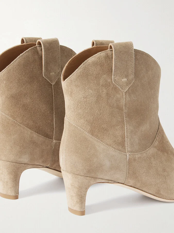 STAUD - Western Wally Suede Ankle Boots - Neutrals - Image 4