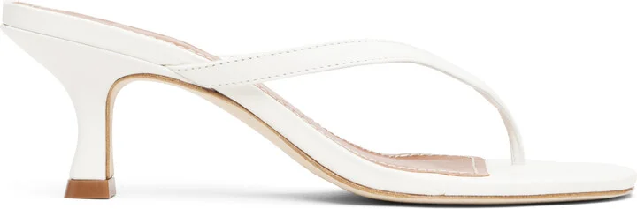 Staud White Freja Kitten Heeled Sandals