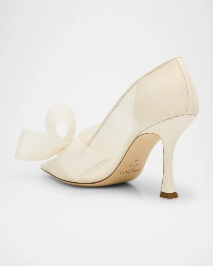Staz Bow Mesh Pointed Pumps - Image 2