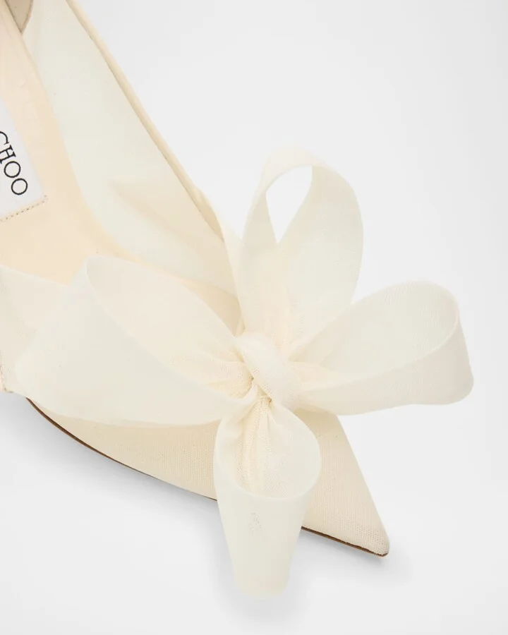 Staz Bow Mesh Pointed Pumps - Image 4