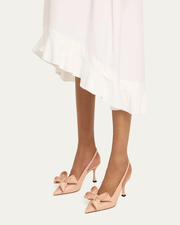 Staz Leather Bow Slingback Pumps - Image 4
