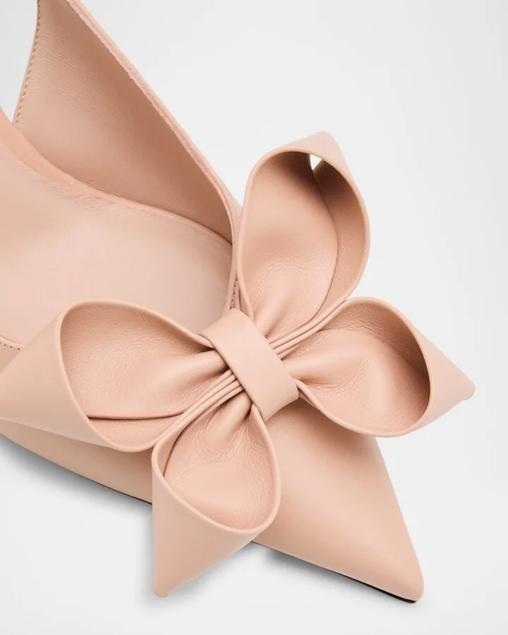 Staz Leather Bow Slingback Pumps - Image 2