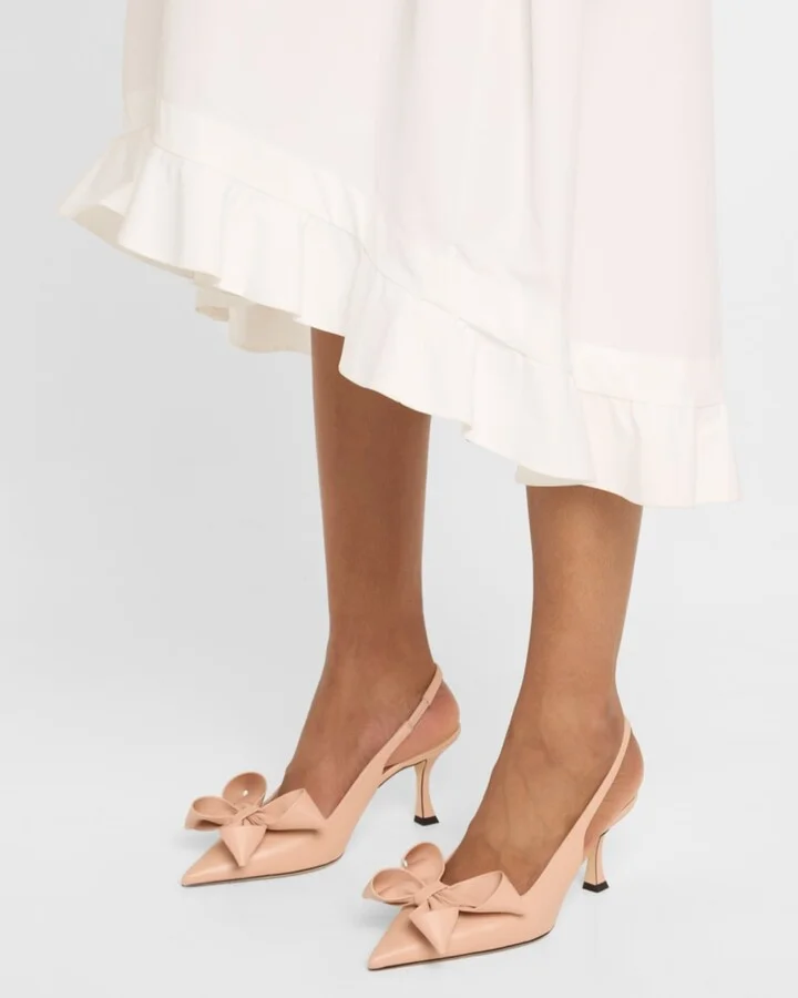 Staz Leather Bow Slingback Pumps - Image 3