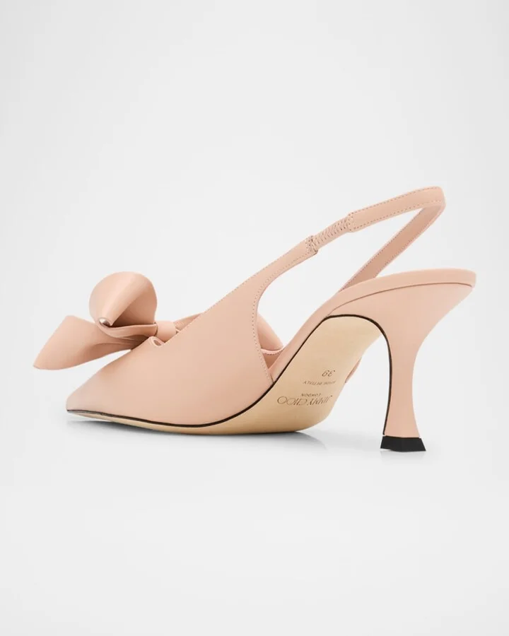 Staz Leather Bow Slingback Pumps - Image 4