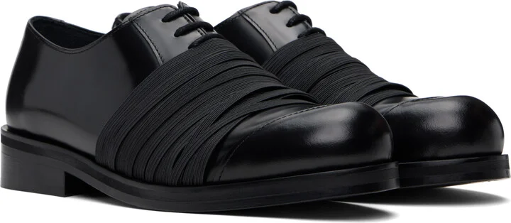 Stefan Cooke Black Elastic Biker Oxfords - Image 4