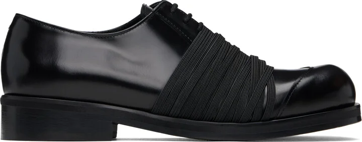 Stefan Cooke Black Elastic Biker Oxfords