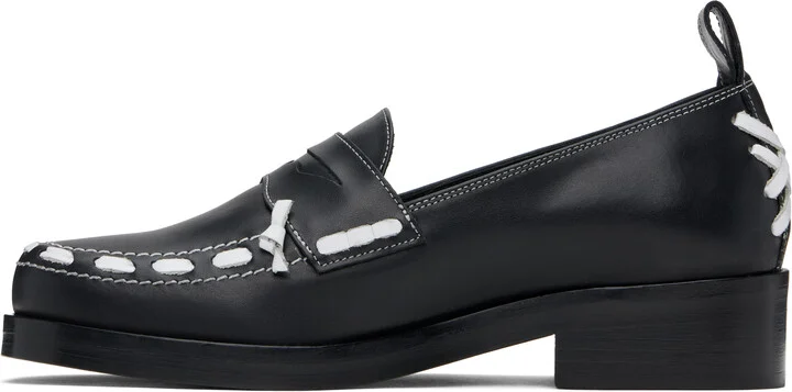 Stefan Cooke Black Leather Loafers - Image 3
