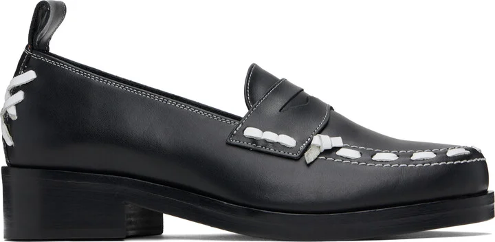 Stefan Cooke Black Leather Loafers
