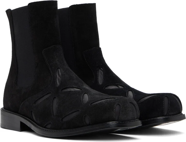 Stefan Cooke Black Slashed Chelsea Boots - Image 4