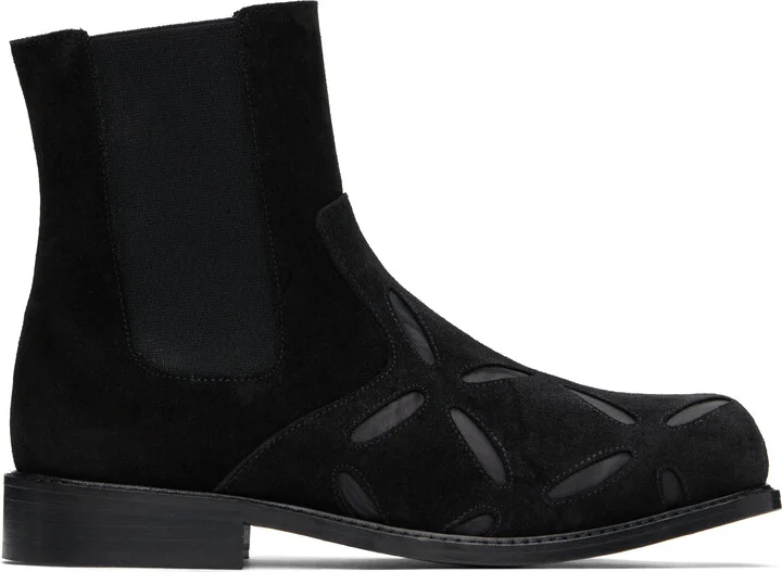 Stefan Cooke Black Slashed Chelsea Boots