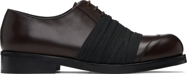 Stefan Cooke Brown Elastic Biker Oxfords