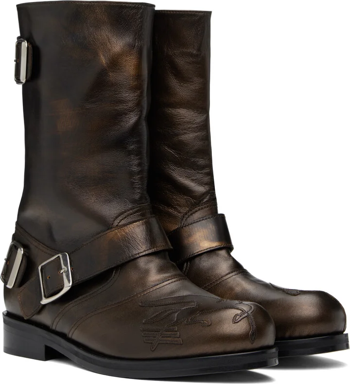 Stefan Cooke Brown Pegasus Boots - Image 4