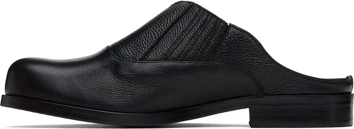 Stefan Cooke SSENSE Exclusive Black Grainy Leather Mules - Image 3