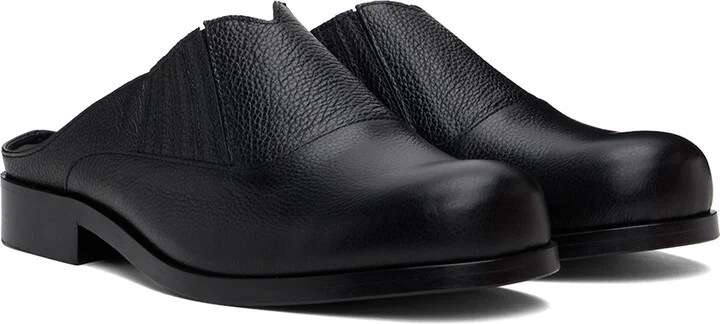 Stefan Cooke SSENSE Exclusive Black Grainy Leather Mules - Image 4