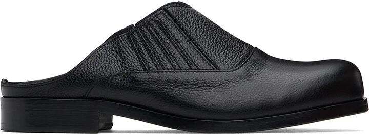 Stefan Cooke SSENSE Exclusive Black Grainy Leather Mules