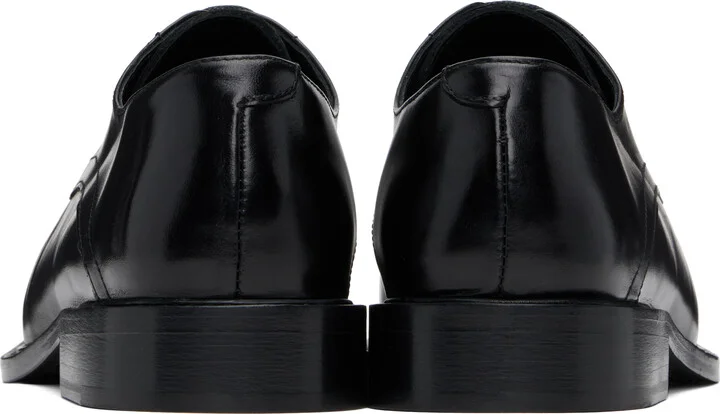 Stefan Cooke SSENSE Exclusive Black & White Slashed Square Toe Derbys - Image 2
