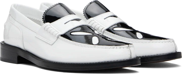 Stefan Cooke White Slashed Boat Shoes - Image 4