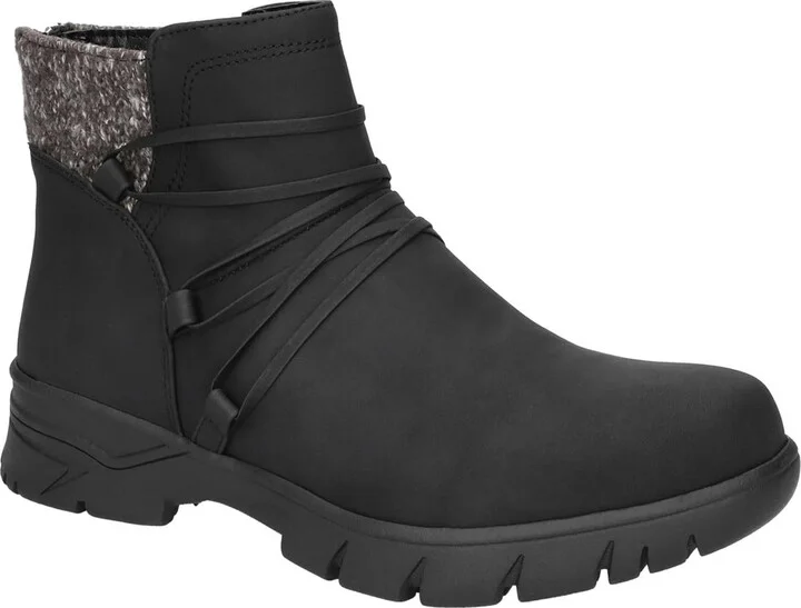 STEFANI Womens Round toe Lug Ankle Boots