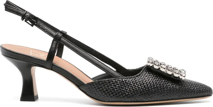 Stefi 60mm crystal-embellished slingback pumps