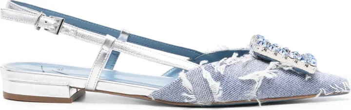 Stefi crystal-buckle slingback sandals