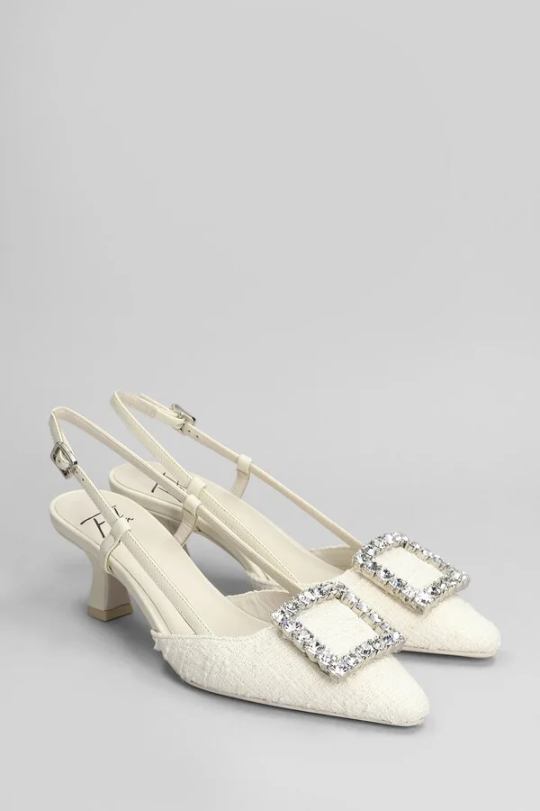 Stefi Pumps In Beige Fabric - Image 2