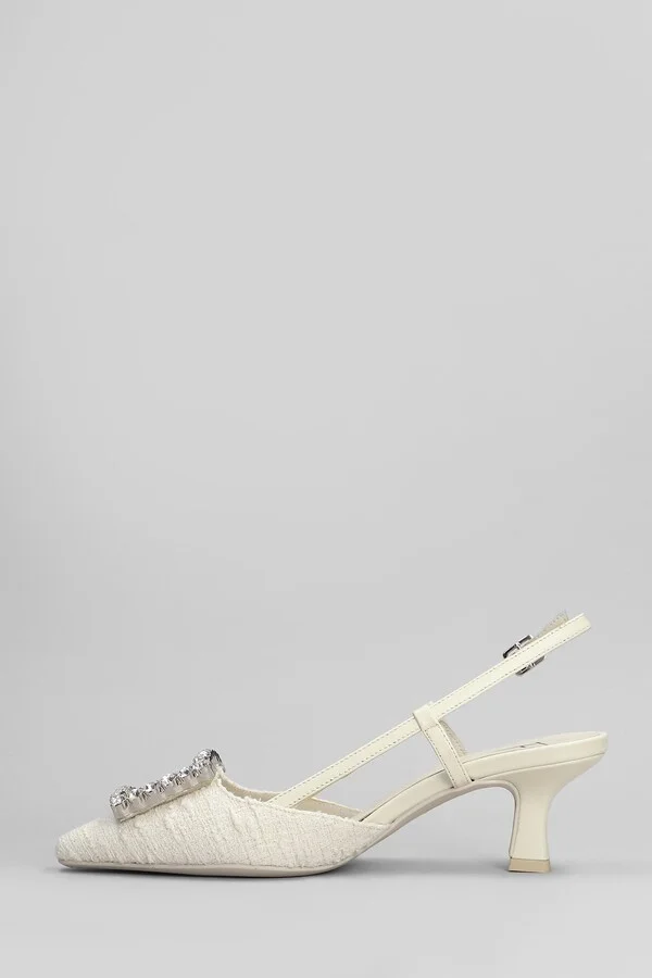 Stefi Pumps In Beige Fabric - Image 3