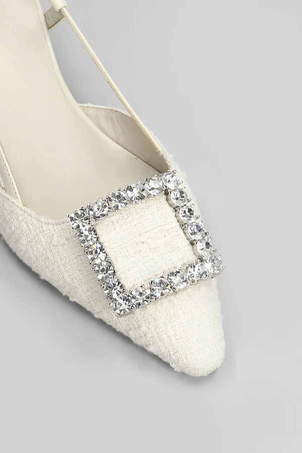 Stefi Pumps In Beige Fabric - Image 5