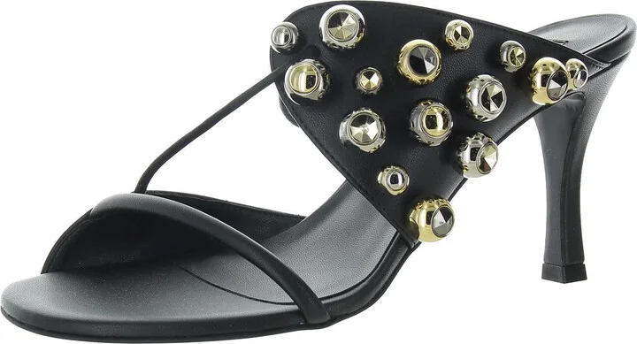 Stella 100 Womens Studded Faux Leather Heels