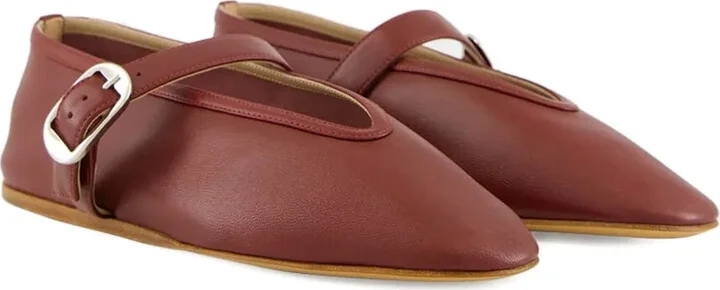 Stella buckle-strap leather ballet flats - Image 2