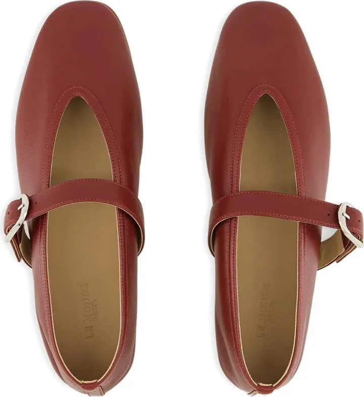 Stella buckle-strap leather ballet flats - Image 3