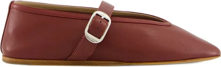 Stella buckle-strap leather ballet flats