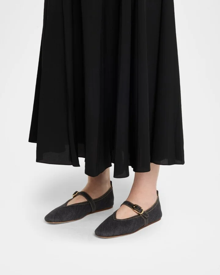 Stella Denim Mary Jane Ballerina Flats - Image 6