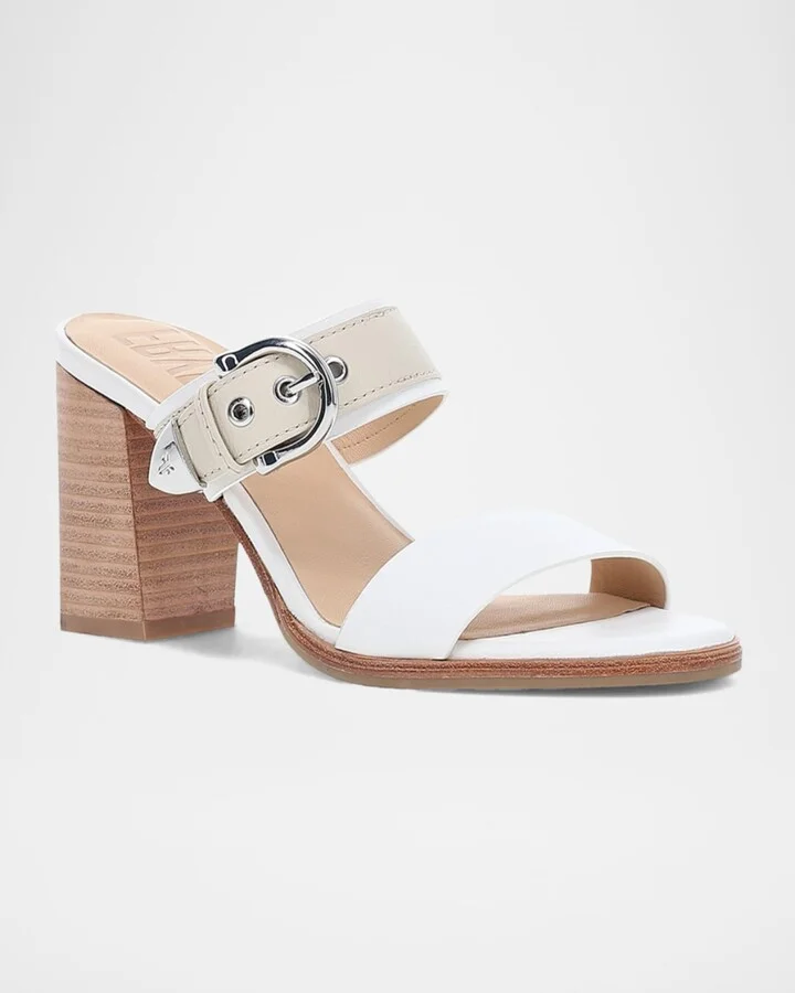Stella Leather Buckle Dual-Band Sandals - Image 2
