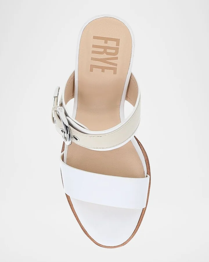 Stella Leather Buckle Dual-Band Sandals - Image 3