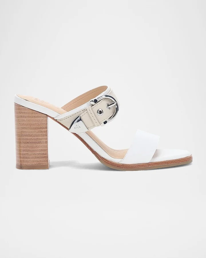 Stella Leather Buckle Dual-Band Sandals