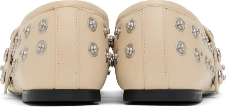 Stella McCartney Beige Ryder Popper-Studded Ballerina Flats - Image 2