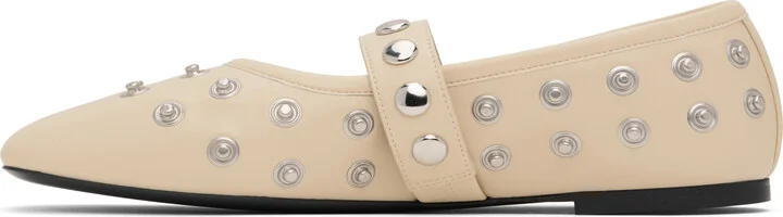 Stella McCartney Beige Ryder Popper-Studded Ballerina Flats - Image 3