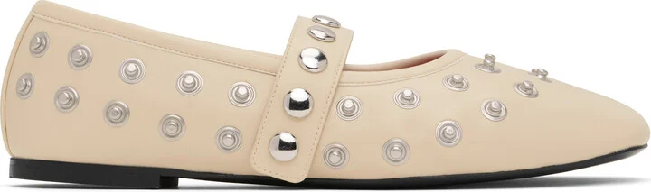 Stella McCartney Beige Ryder Popper-Studded Ballerina Flats