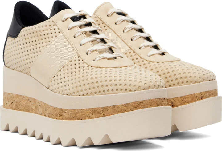 Stella McCartney Beige Sneak-Elyse Platform Trainer Sneakers - Image 4